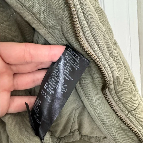 Dolman Quilted Knit Jacket by Free People, Medium, Olive Green - Picture 7 of 12